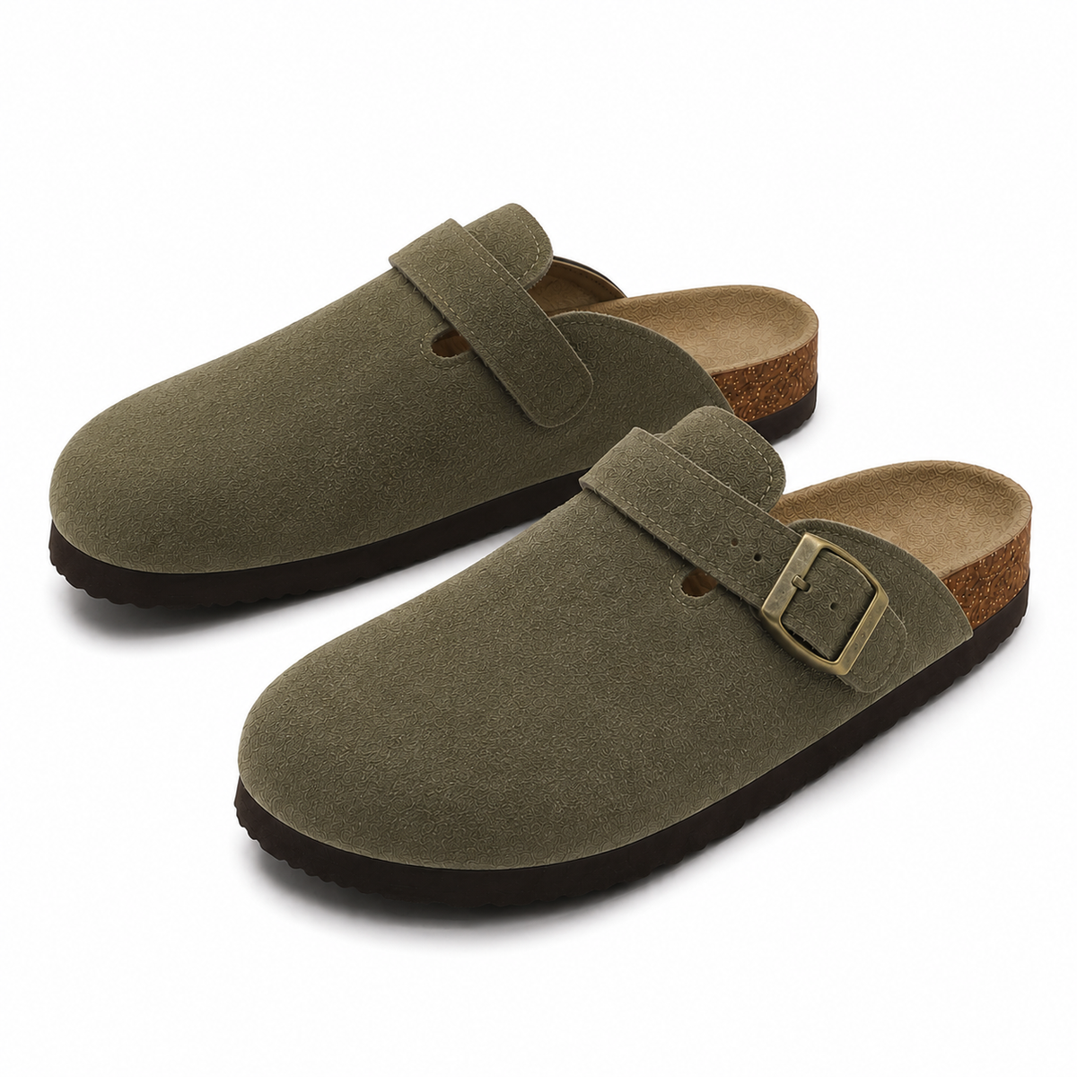 Men's Cork Footbed Clogs with Adjustable Buckle 2