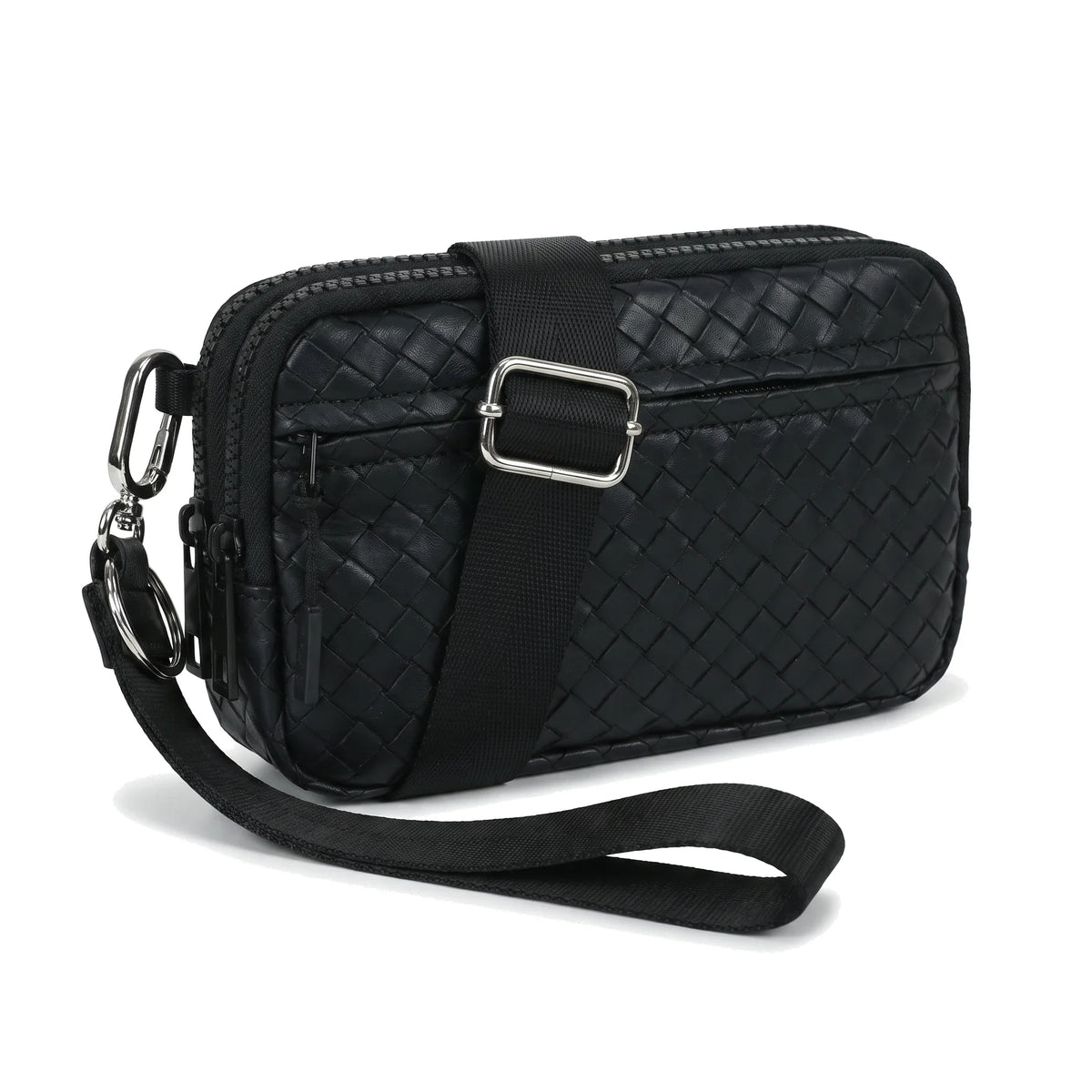 Statshy – Woven Leather Crossbody Wallet
