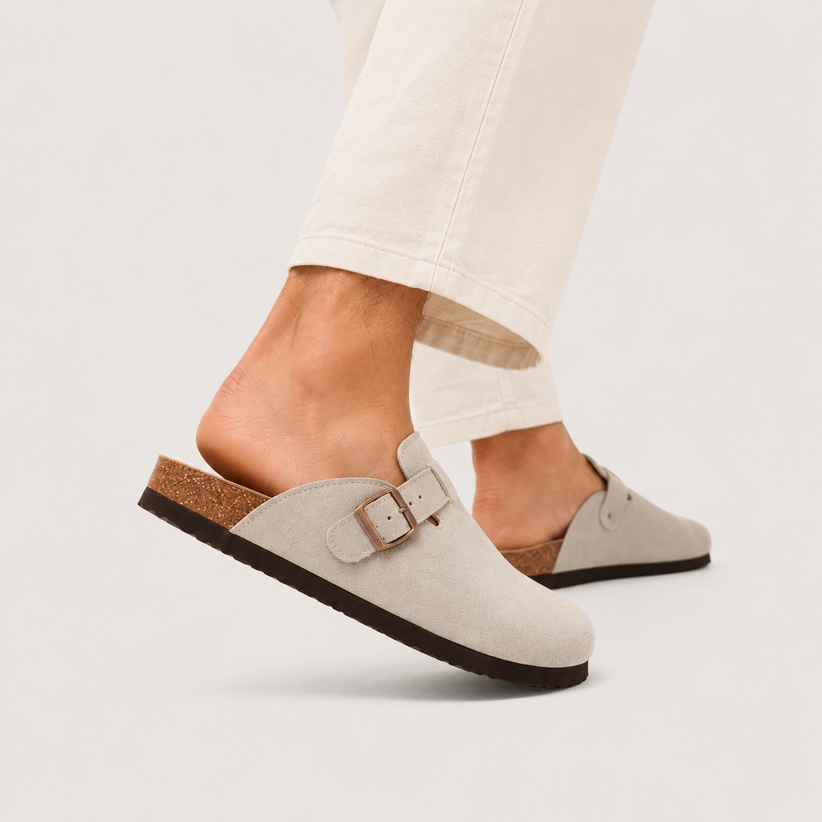 Men's Cork Footbed Clogs with Adjustable Buckle 7