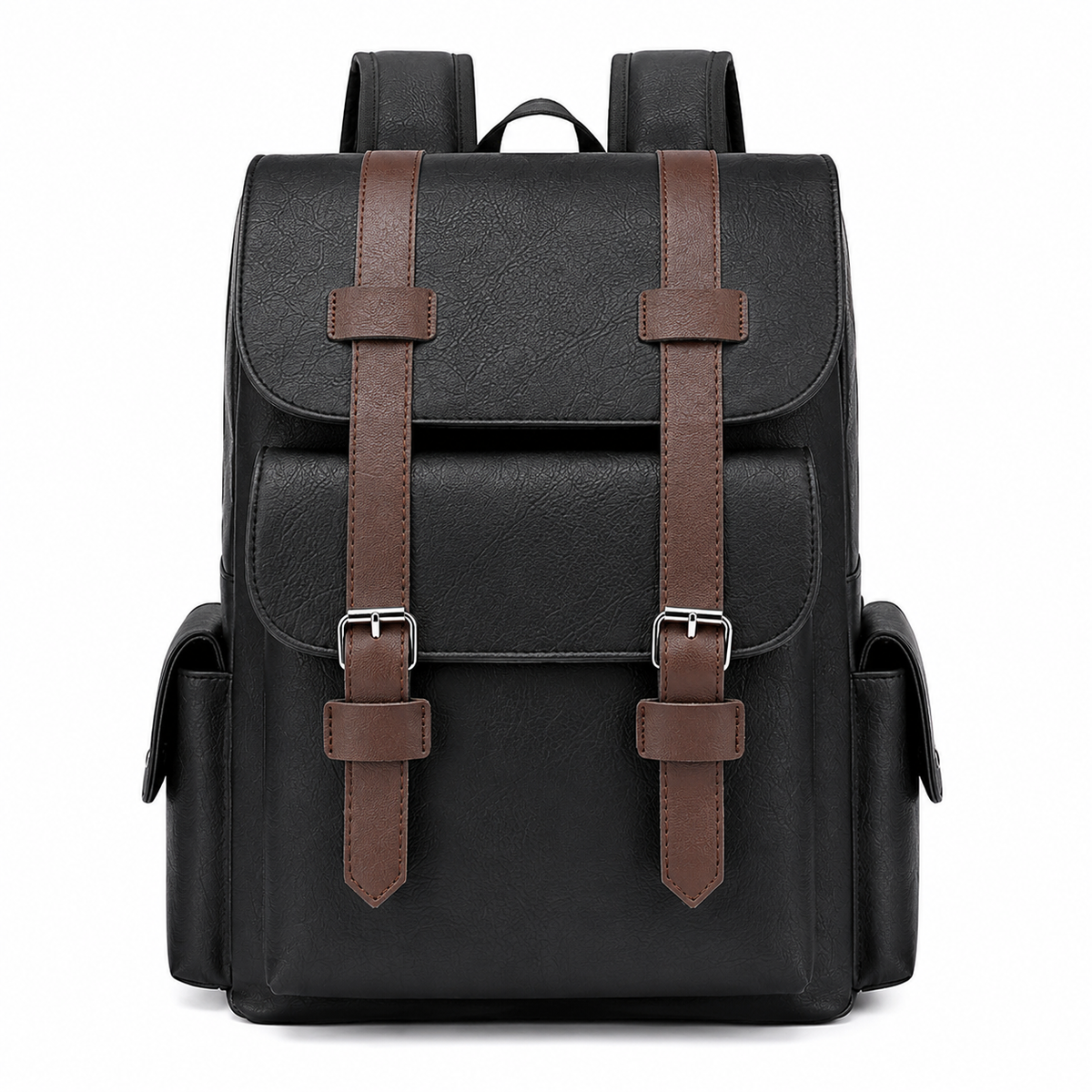 Men's PU Leather Laptop Backpack – 15.6" Business Travel Backpack 2
