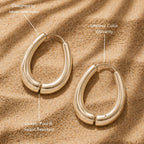 Teardrop Hoop Earrings, 17.5 mm, Steel
