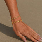 Herringbone and Rope Layered Bracelet — Ios