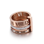 Roman Numeral Crystal Band Ring
