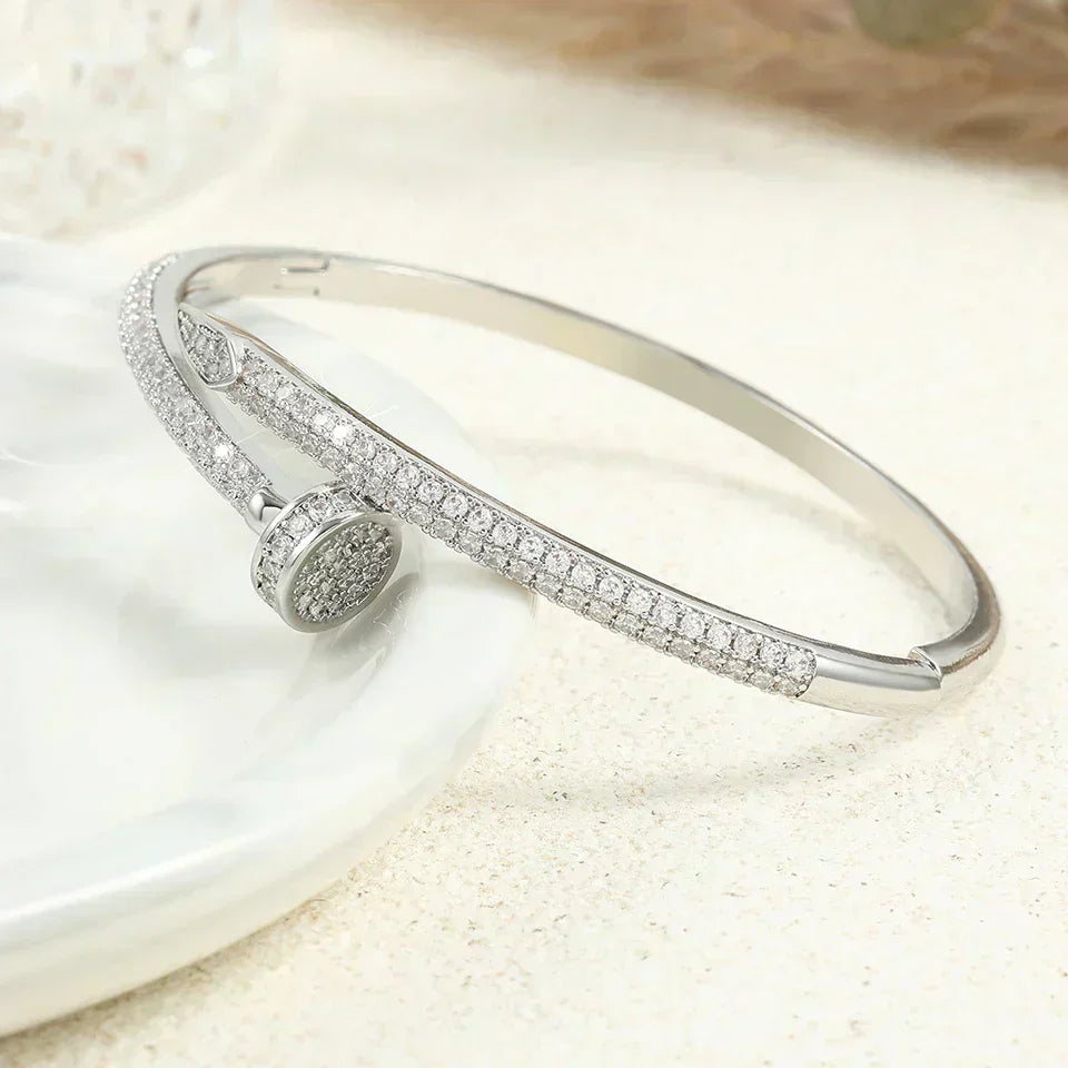 Zirconia Nail Cuff Bracelet — Deluxe