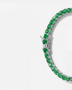 Green Zircon Tennis Bracelet, 4 mm, Silver-Plated — Reserva