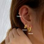 Rounded Mini Hoop Earrings, 10–14 mm — Hilda