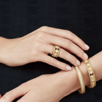 Wide Clover Detail Band Ring — Abby