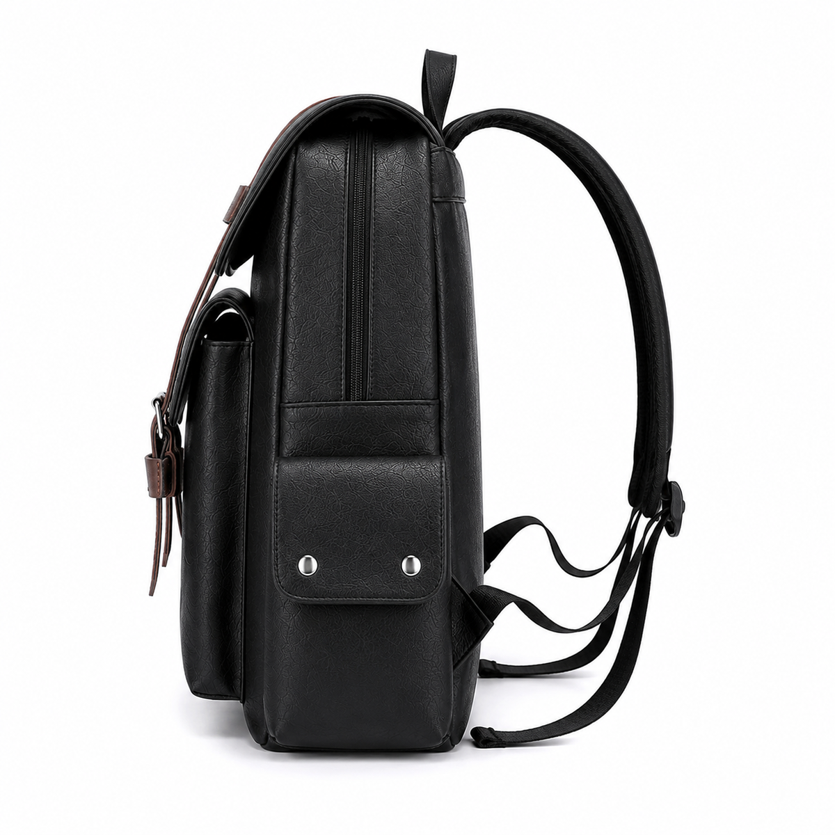 Men's PU Leather Laptop Backpack – 15.6" Business Travel Backpack 3