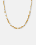 Clear Stone Tennis Necklace, 4 mm, 18K Gold-Plated