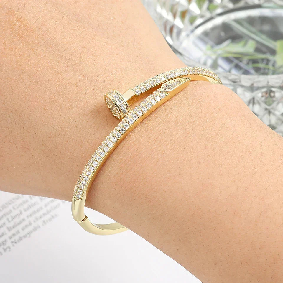 Zirconia Nail Cuff Bracelet — Deluxe