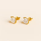 Square Crystal Stud Earrings — April