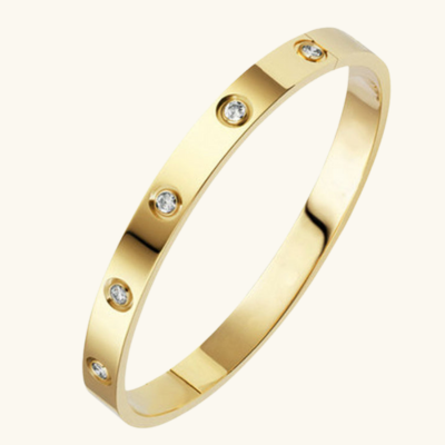 Round Stone Detail Bangle — Finette