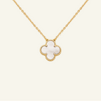 White Clover Necklace Bracelet Earrings Set