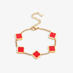 Five Quatrefoil Chain Bracelet — Golden Clover