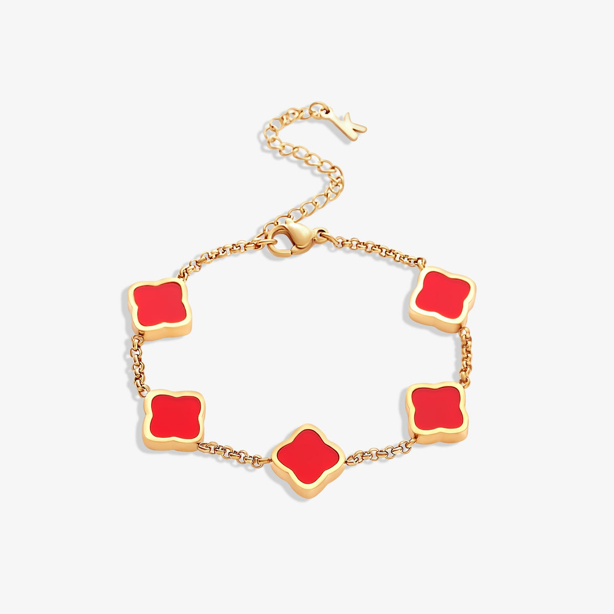 Five Quatrefoil Chain Bracelet — Golden Clover