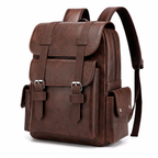 Men's PU Leather Laptop Backpack – 15.6" Business Travel Backpack 5