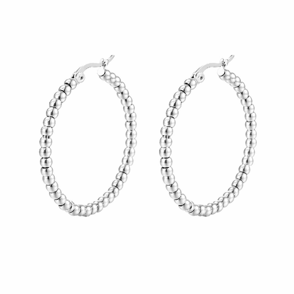 Beaded Texture Hoop Earrings — Mariella