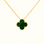 Green Clover Necklace Bracelet Earrings Set