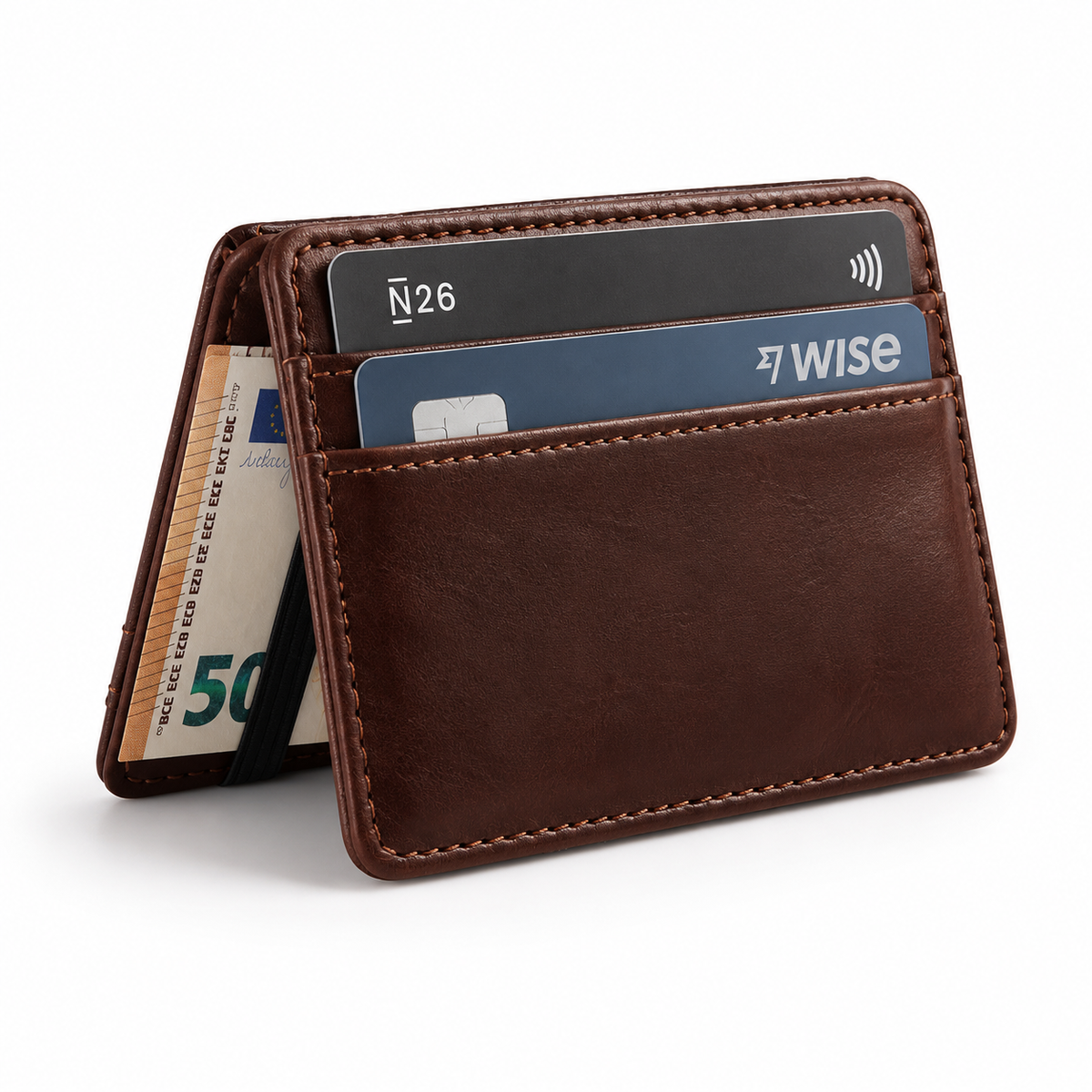 Men's Synthetic Leather Money Clip Wallet 5