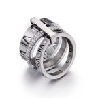 Roman Numeral Crystal Band Ring