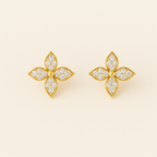 Four-Petal Crystal Stud Earrings — Nicole