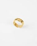 Sculpted Adjustable Open Ring, 18K Gold-Plated Steel — Ocean
