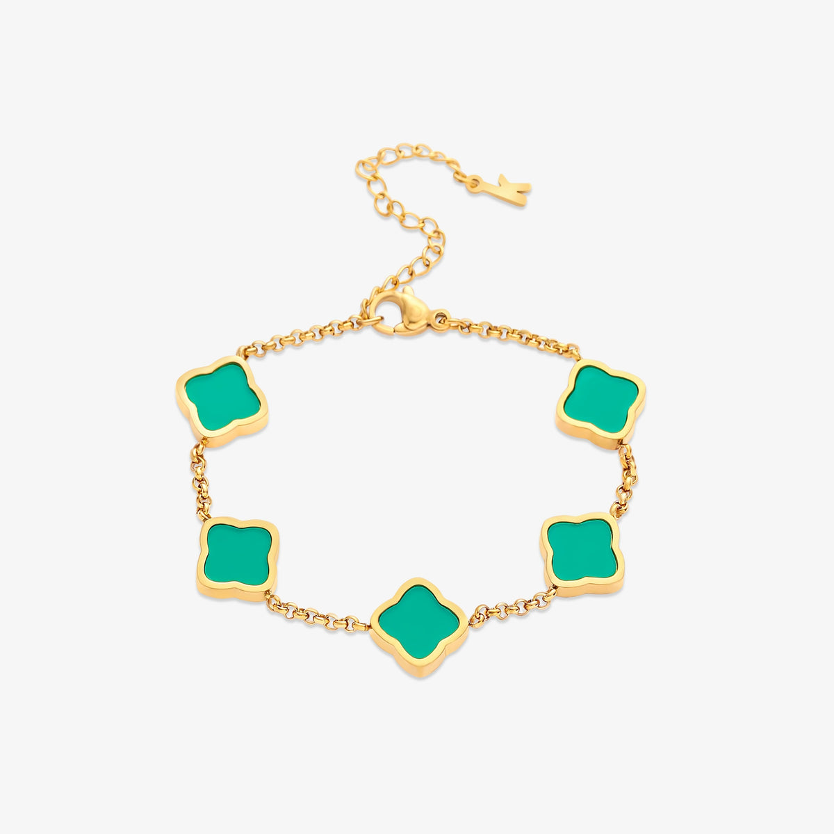 Five Quatrefoil Chain Bracelet — Golden Clover