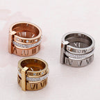 Roman Numeral Crystal Band Ring