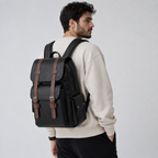 Men's PU Leather Laptop Backpack – 15.6" Business Travel Backpack 7
