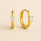 Single Crystal Huggie Hoop Earrings — Morgana