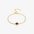 Black Quatrefoil Charm Bracelet