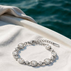 Bezel Set Zircon Station Bracelet — Aura