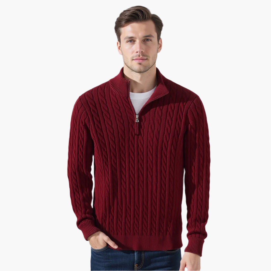 Cable-Zip Sweater - South Korea Taebaek 8