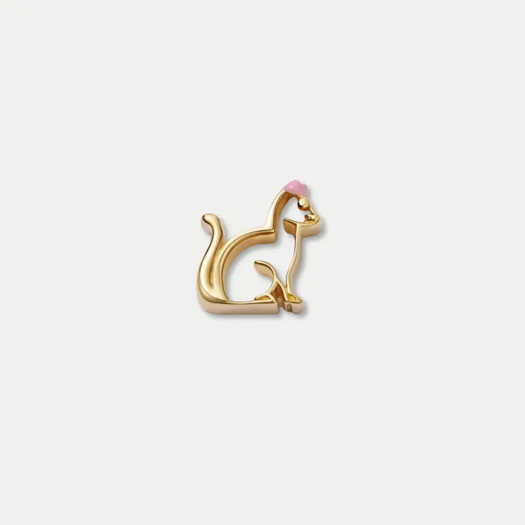 Sitting Cat Charm in Gold Tone