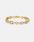 Clear Mixed-Cut Zirconia Tennis Bracelet, 8 mm, Gold-Tone — Celeste