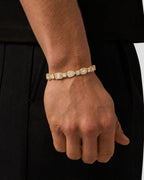 Clear Mixed-Cut Zirconia Tennis Bracelet, 8 mm, Gold-Tone — Celeste