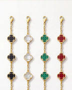 Black Clover Charm Bracelet, Gold-Plated Stainless Steel
