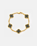 Black Clover Charm Bracelet, Gold-Plated Stainless Steel