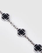 Black Clover Charm Bracelet, Silver-Plated Stainless Steel