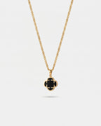 Black Clover Pendant Necklace, Gold-Plated Steel