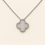 Silver-Tone Clover Necklace Bracelet Earrings Set