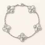 Silver-Tone Clover Necklace Bracelet Earrings Set