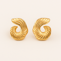 Ridged Spiral Statement Earrings — Iris