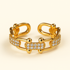 Adjustable Link Ring with Clear Details — Chloe