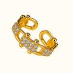 Adjustable Link Ring with Clear Details — Chloe