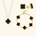 Black Clover Necklace Bracelet Earrings Set