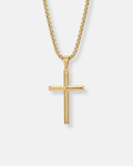 Slender Christian Cross Pendant Necklace, Gold-Plated