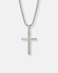 Slender Christian Cross Pendant Necklace, Silver-Plated