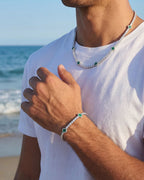 Green Clover Tennis Bracelet, Silver-Plated