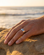 Men’s Hammered Tungsten Carbide Band Ring, 6 mm